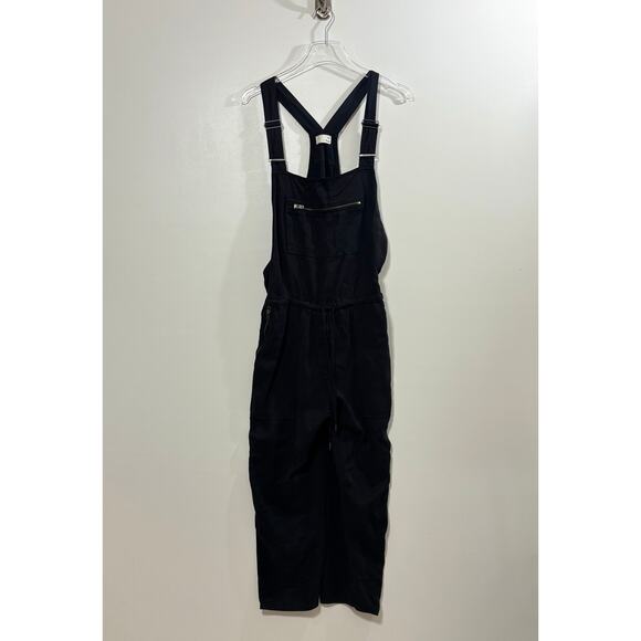 Aritiza Wilfred Free Valletta Overalls Cropped Twill Overalls in Black Sz. Small - Picture 2 of 10